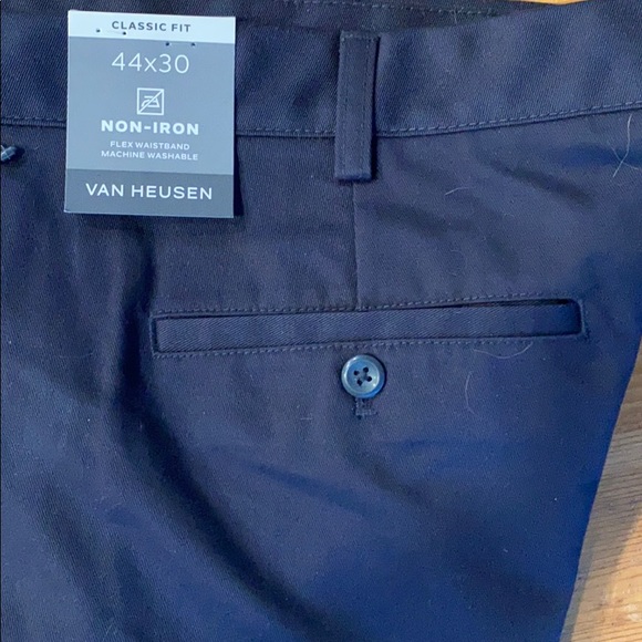 NWT Navy Classic Fit Flat Front Pant - Picture 2 of 3